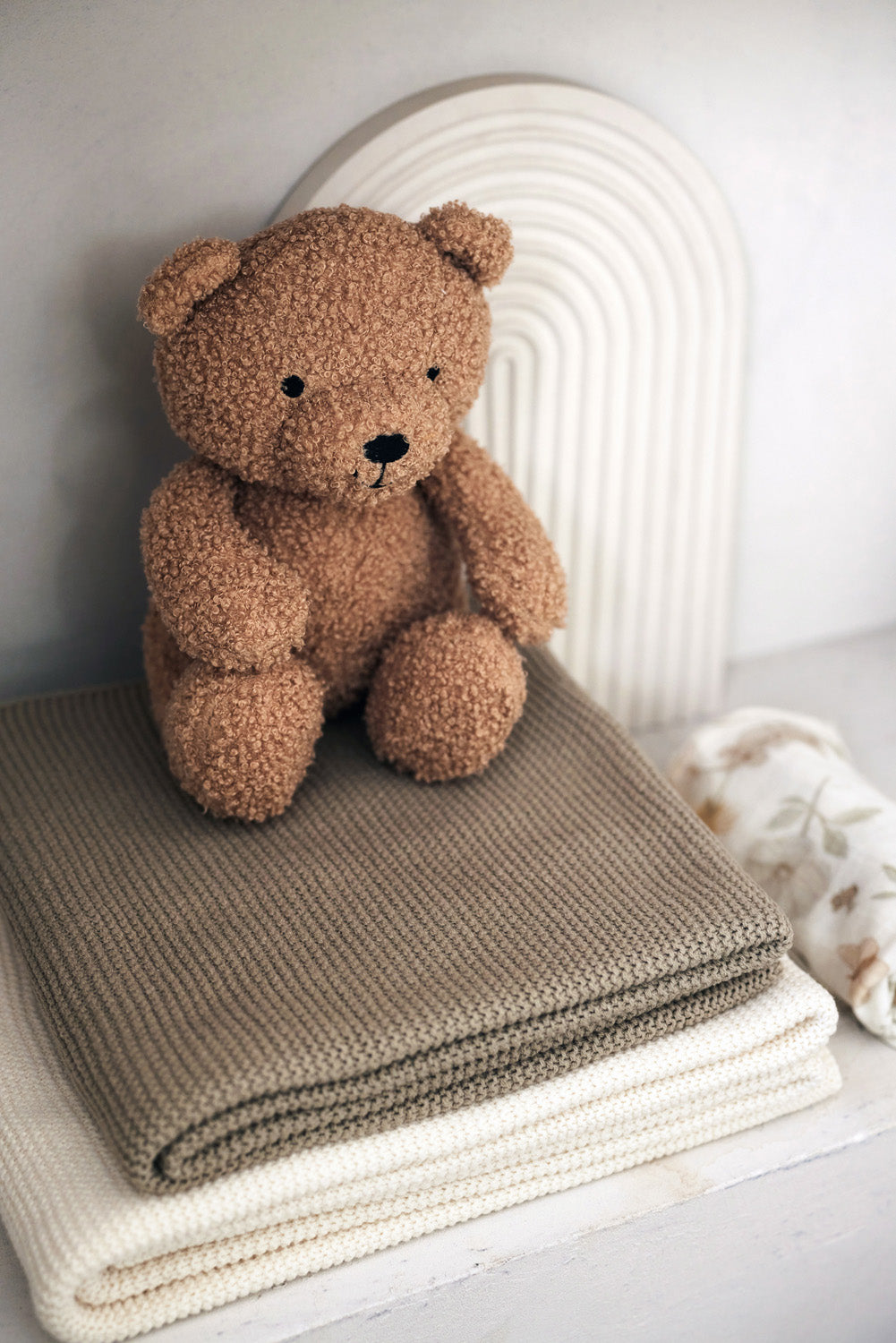 Deken Wieg Basic Knit - Olijfgroen - afbeelding 7