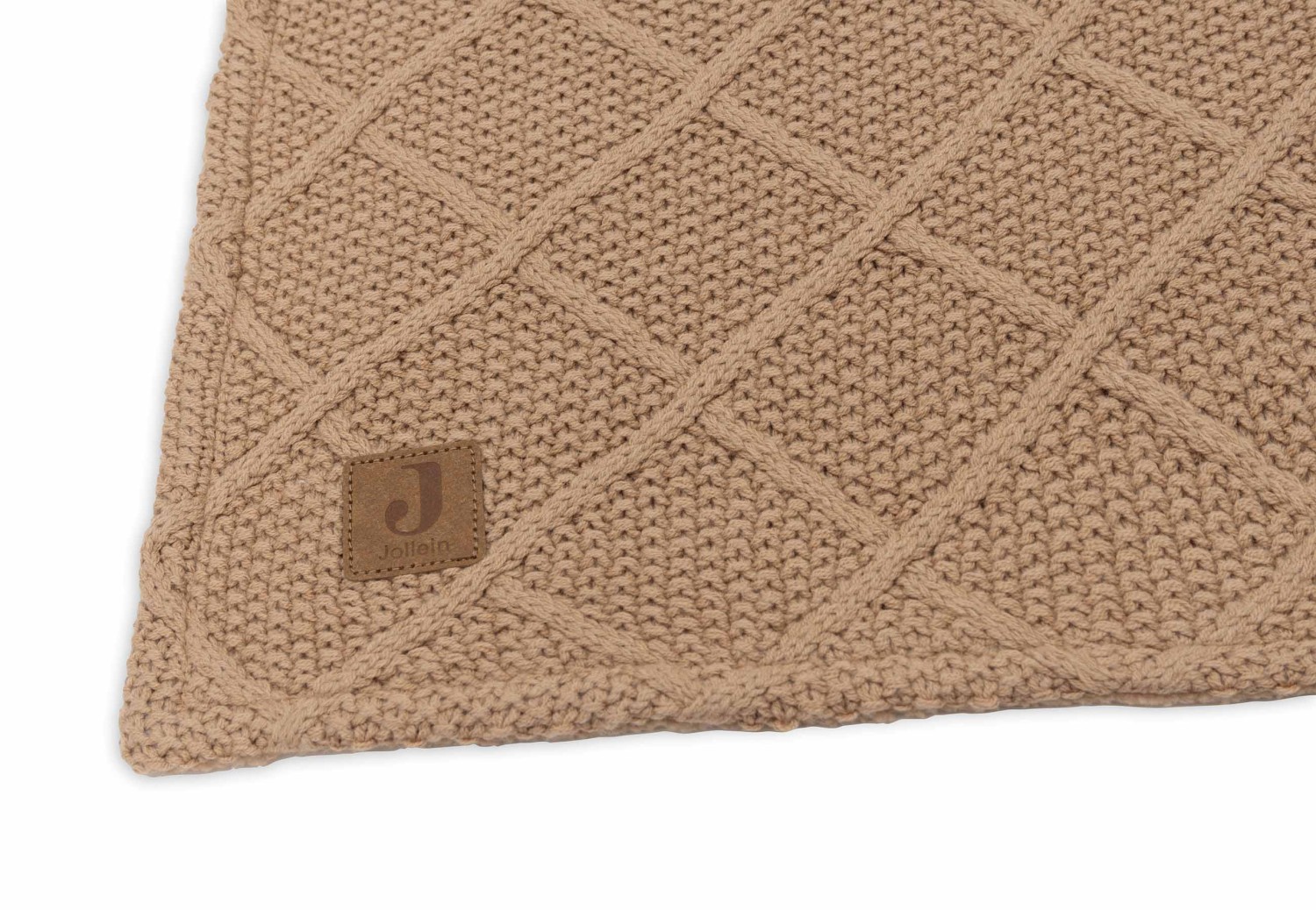 Ledikant Deken Check Knit - Biscuit/Teddy Fleece - afbeelding 5