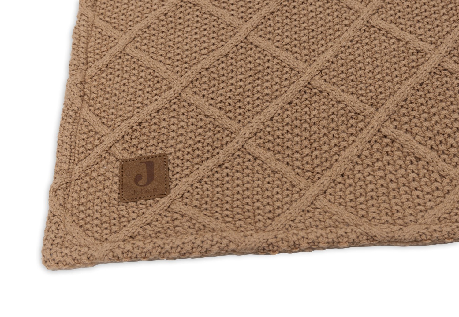 Ledikant Deken Check Knit - Biscuit/Teddy Fleece - afbeelding 6