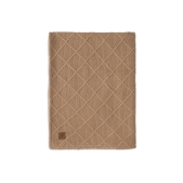 Ledikant Deken Check Knit - Biscuit/Teddy Fleece