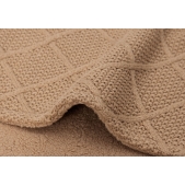 Ledikant Deken Check Knit - Biscuit/Teddy Fleece