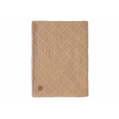 Ledikant Deken Check Knit - Biscuit/Teddy Fleece