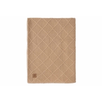 Ledikant Deken Check Knit - Biscuit/Teddy Fleece