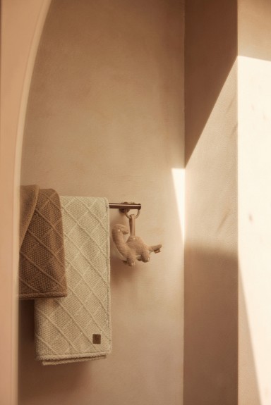 Ledikant Deken Check Knit - Biscuit/Teddy Fleece