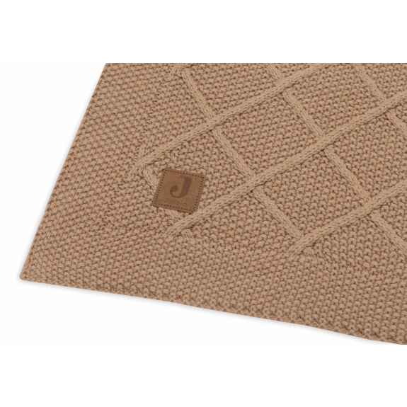 Jollein - Ledikant Deken Check Knit - Biscuit