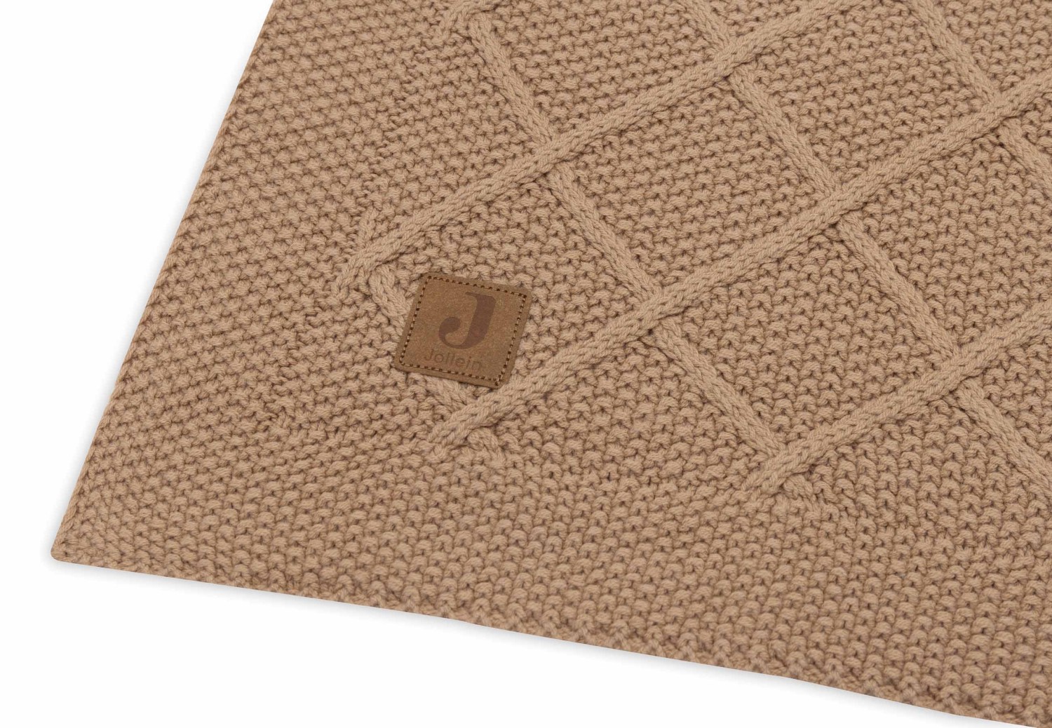 Ledikant Deken Check Knit - Biscuit - afbeelding 3