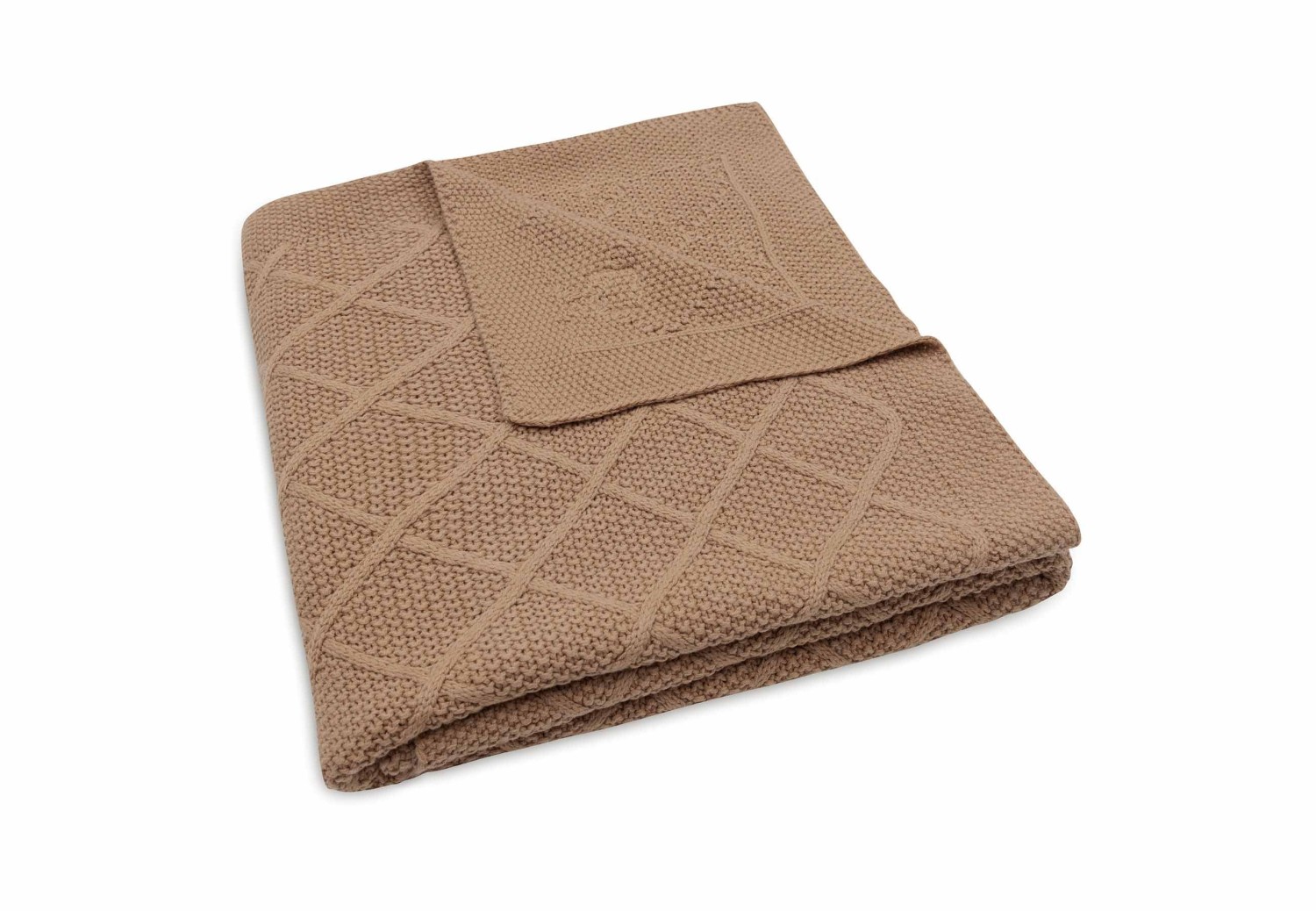 Ledikant Deken Check Knit - Biscuit - afbeelding 4