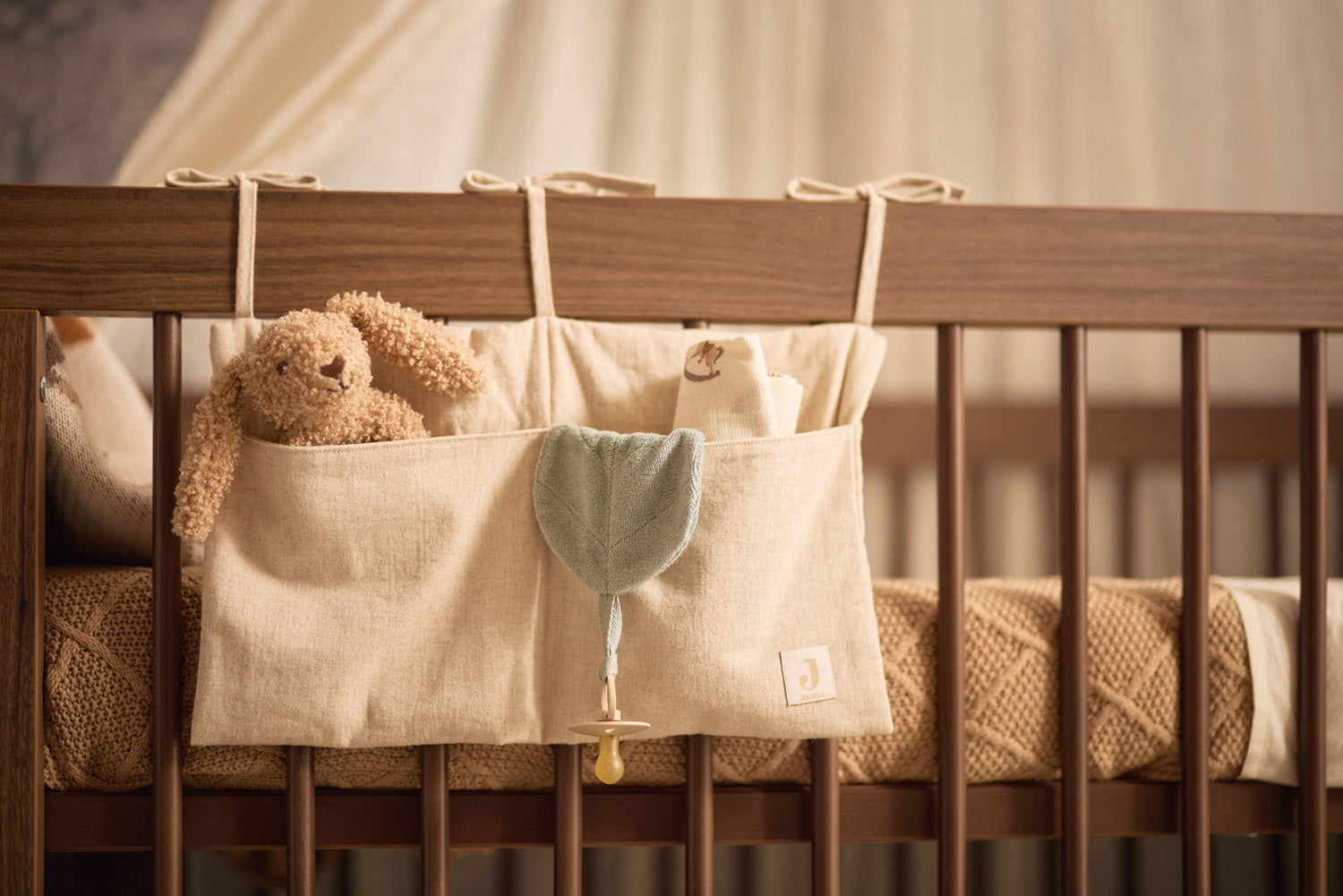 Ledikant Deken Check Knit - Biscuit - afbeelding 6