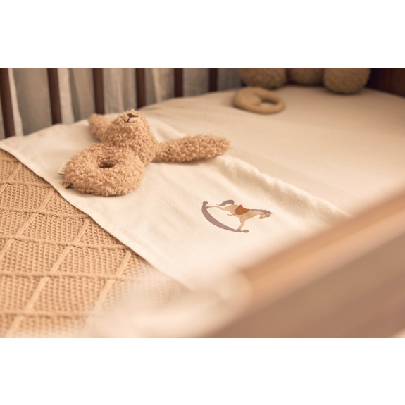 Jollein - Ledikant Deken Check Knit - Biscuit