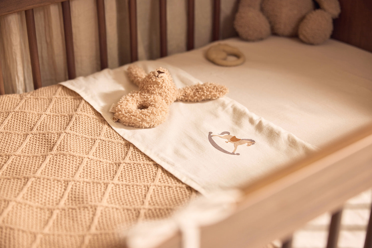 Ledikant Deken Check Knit - Biscuit - afbeelding 9