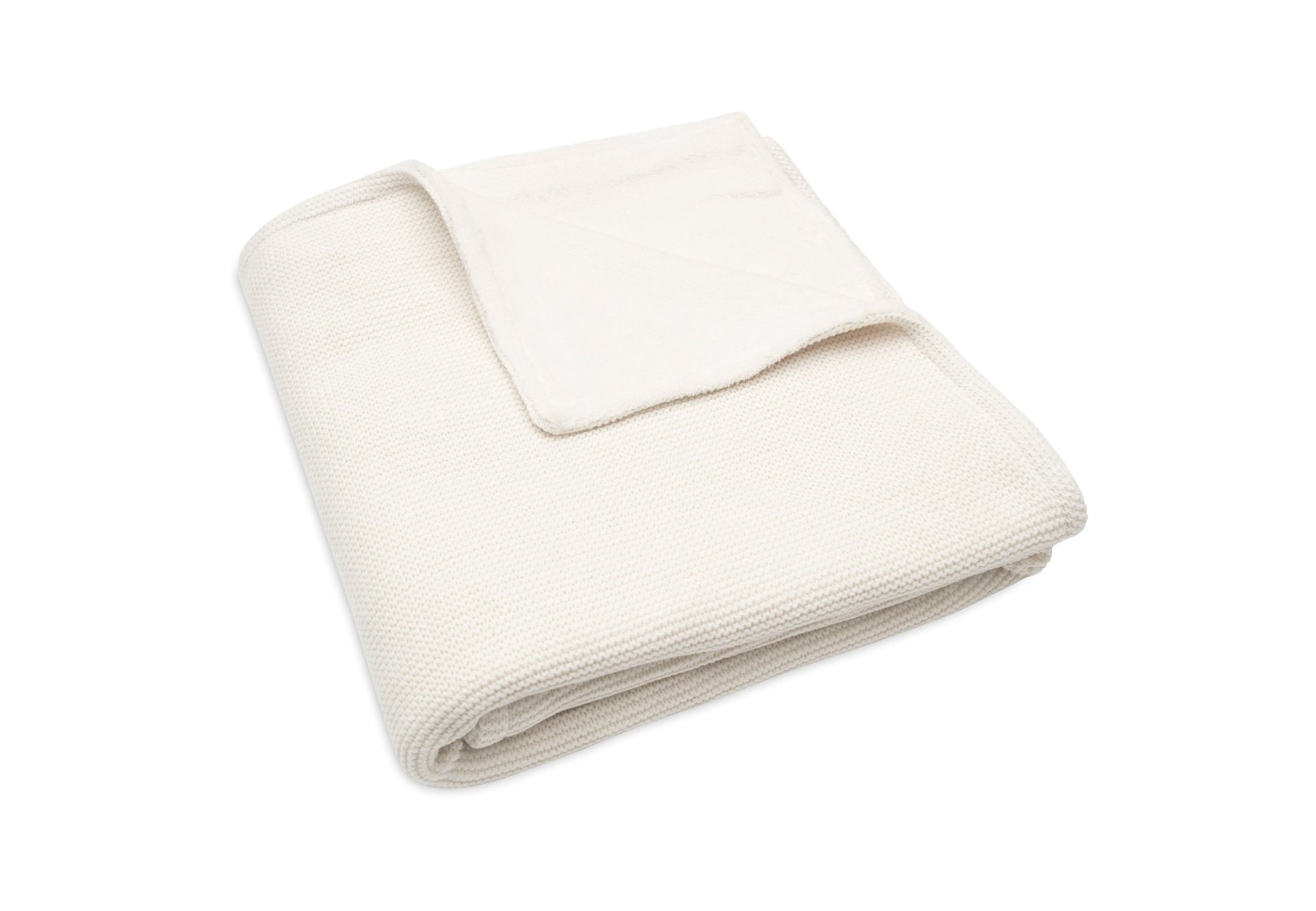 Deken Ledikant Basic Knit - Ivory/Coral Fleece - afbeelding 5