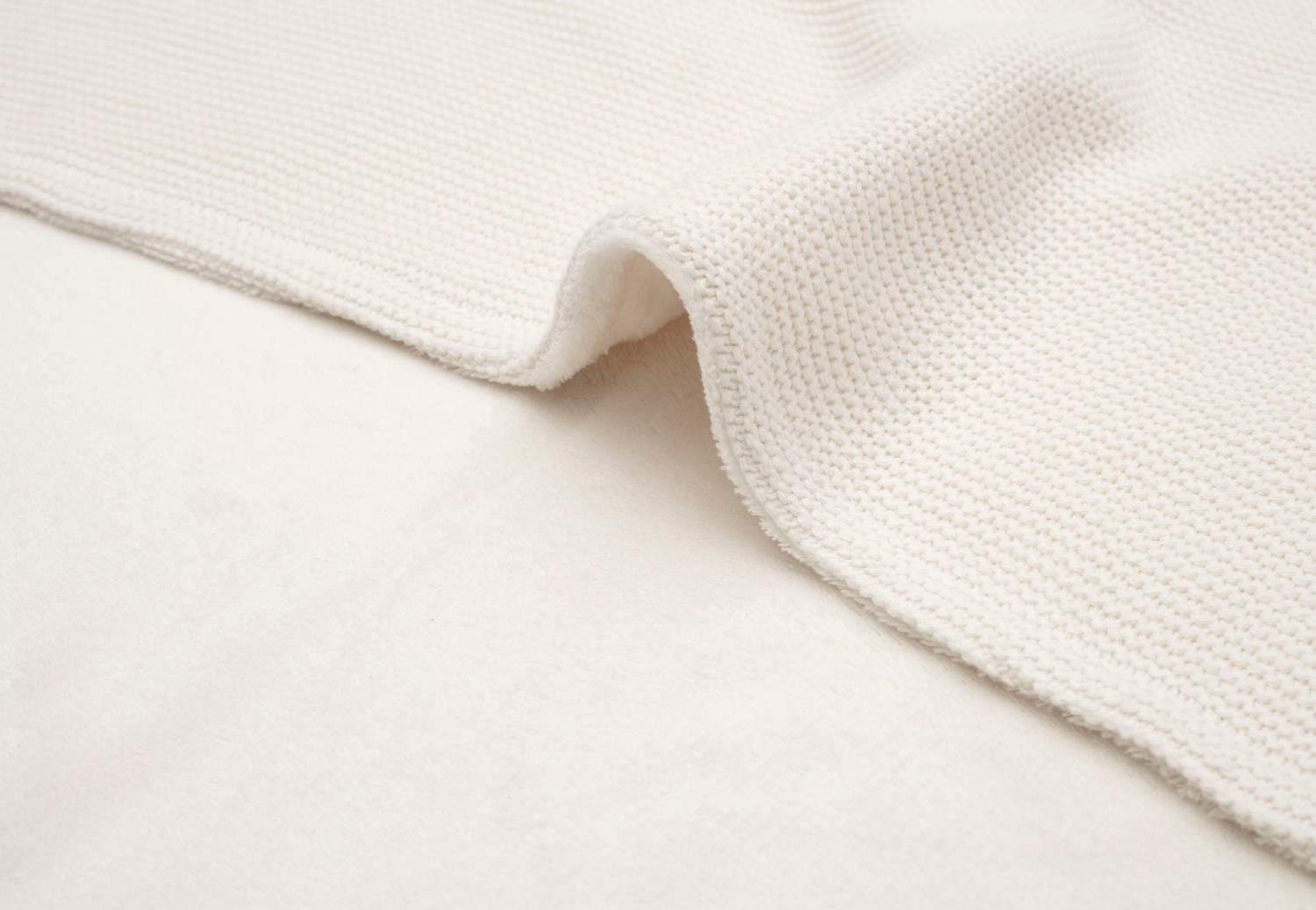 Deken Ledikant Basic Knit - Ivory/Coral Fleece - afbeelding 6