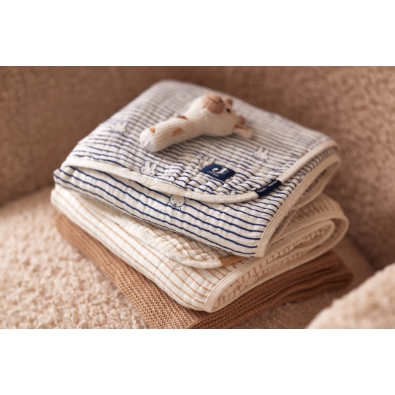 Jollein - Hydrofiel Deken Wieg Miffy Stripe - Navy