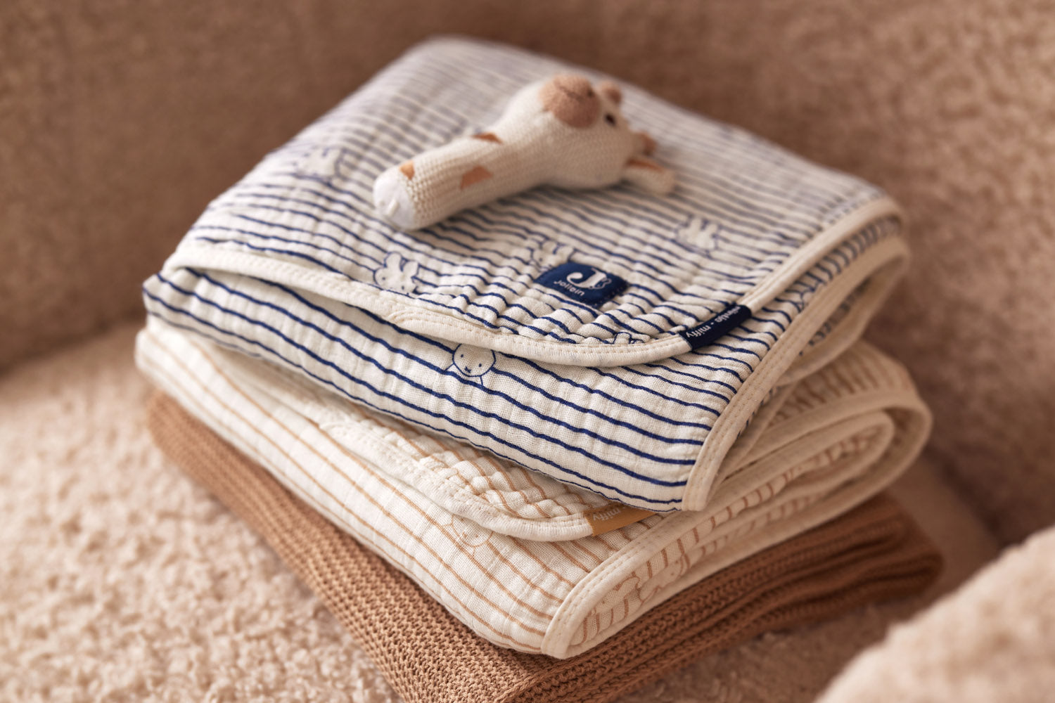 Hydrofiel Deken Wieg Miffy Stripe - Navy - afbeelding 8