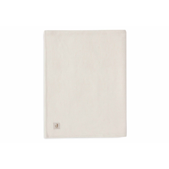 Jollein - Ledikant Deken Cosy Knit - Ivory/Velvet