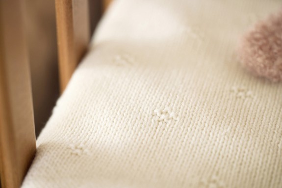 Jollein - Ledikant Deken Cosy Knit - Ivory/Velvet
