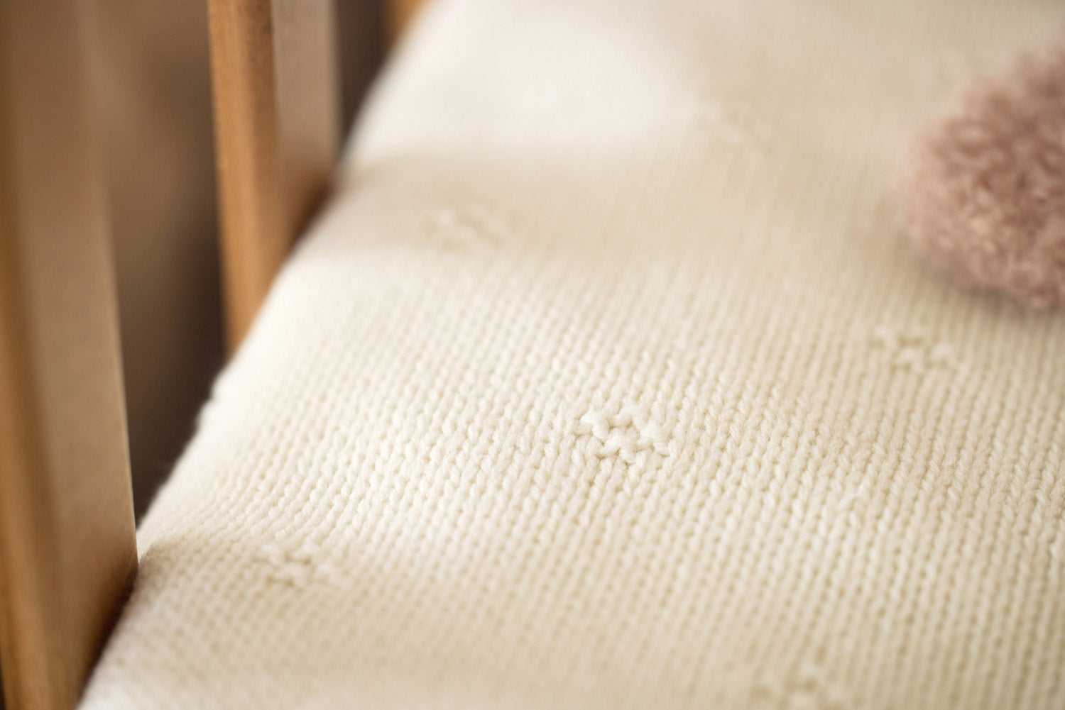 Ledikant Deken Cosy Knit - Ivory/Velvet - afbeelding 6
