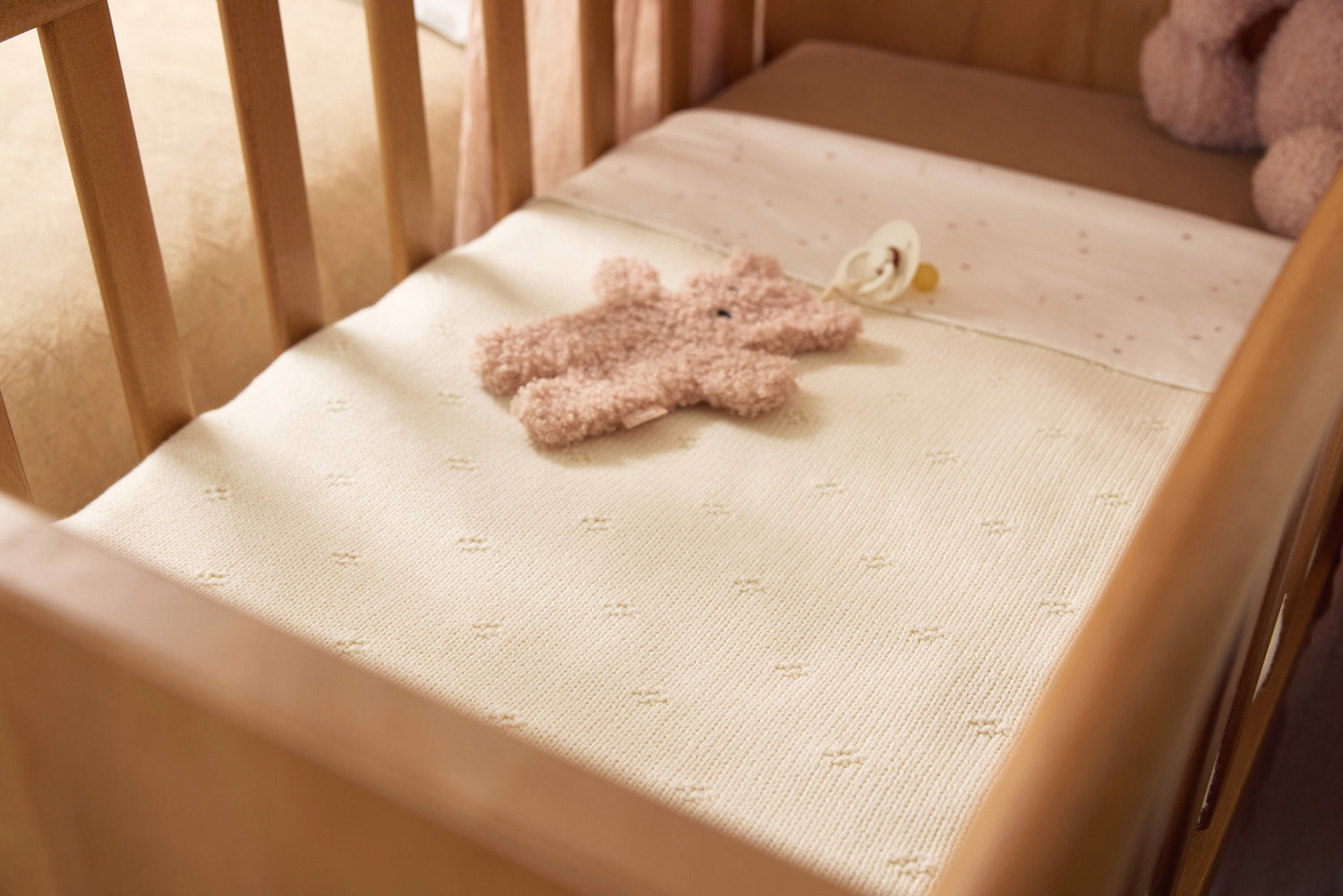 Ledikant Deken Cosy Knit - Ivory/Velvet - afbeelding 8