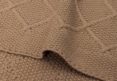 Gebreide Wiegdeken 75x100cm Check Knit - Biscuit