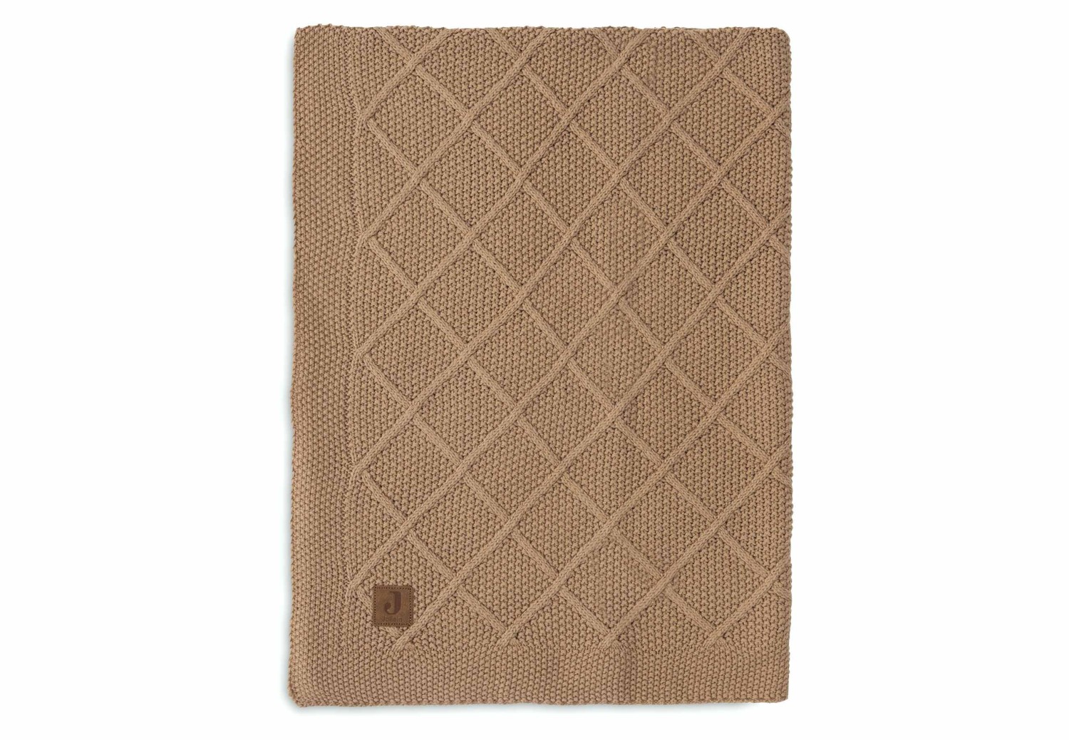 Gebreide Wiegdeken 75x100cm Check Knit - Biscuit