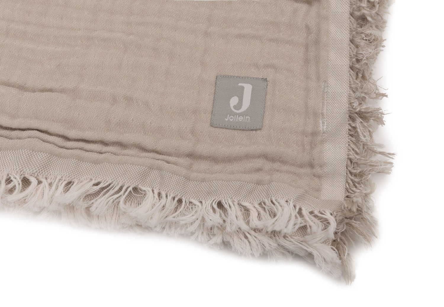 Hydrofiele Deken Ledikant 120x120cm Fringe - Olive Green - afbeelding 3