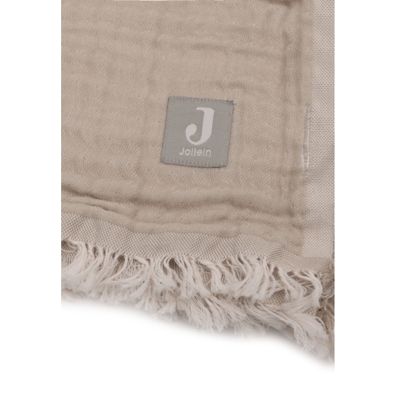 Hydrofiele Deken Ledikant 120x120cm Fringe - Olive Green