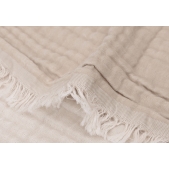 Hydrofiele Deken Ledikant 120x120cm Fringe - Olive Green