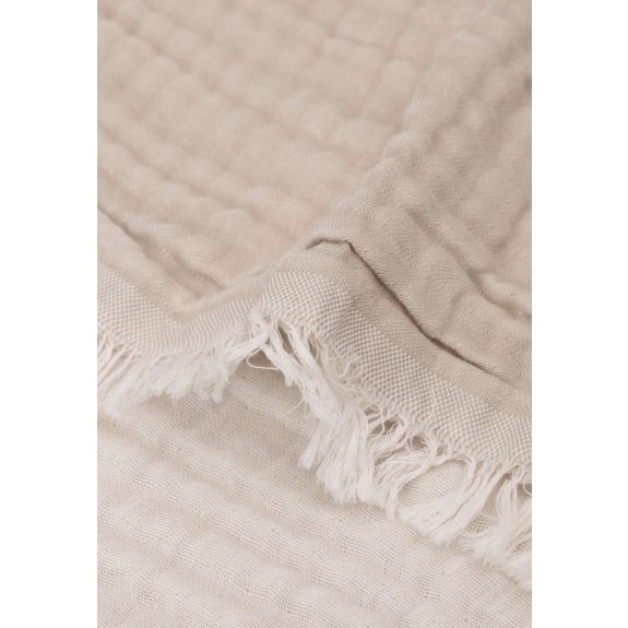 Hydrofiele Deken Ledikant 120x120cm Fringe - Olive Green