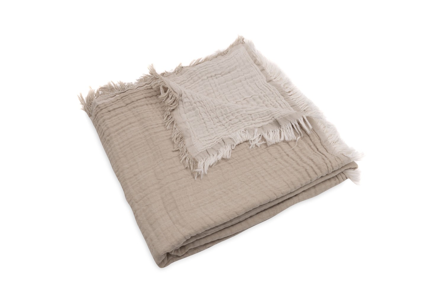 Hydrofiele Deken Ledikant 120x120cm Fringe - Olive Green - afbeelding 5