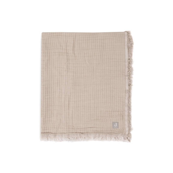 Hydrofiele Deken Ledikant 120x120cm Fringe - Olive Green