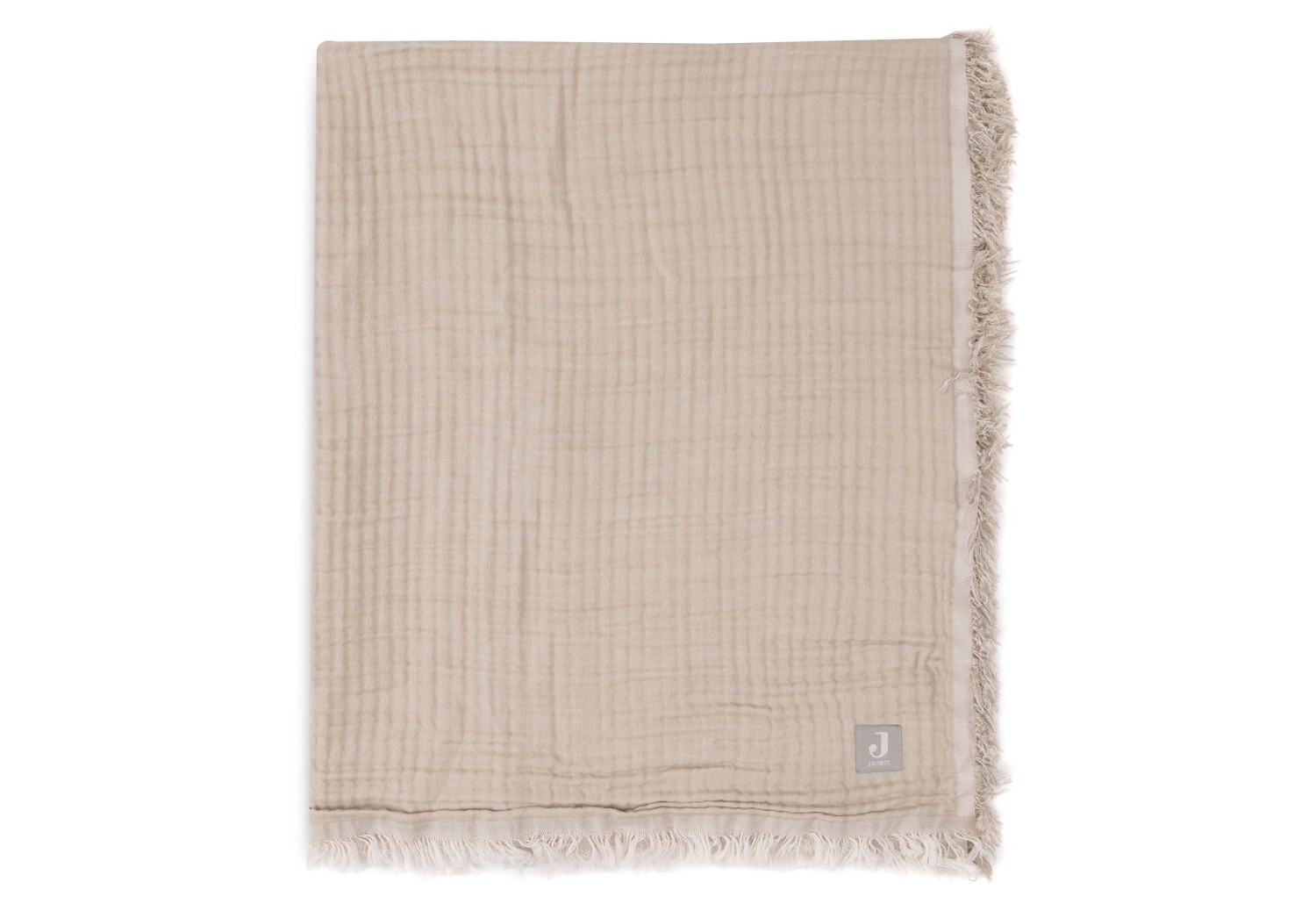 Hydrofiele Deken Ledikant 120x120cm Fringe - Olive Green
