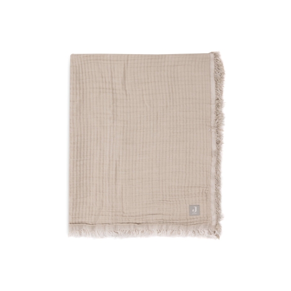 Hydrofiele Deken Ledikant 120x120cm Fringe - Olive Green