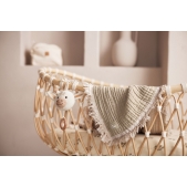 Hydrofiele Deken Ledikant 120x120cm Fringe - Olive Green