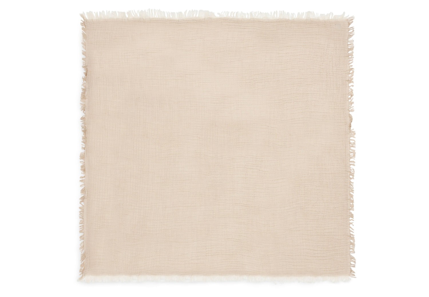 Hydrofiele Deken Ledikant 120x120cm met Franje - Biscuit - afbeelding 2
