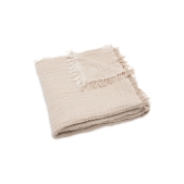 Hydrofiele Deken Ledikant 120x120cm met Franje - Biscuit
