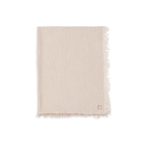 Hydrofiele Deken Ledikant 120x120cm met Franje - Biscuit