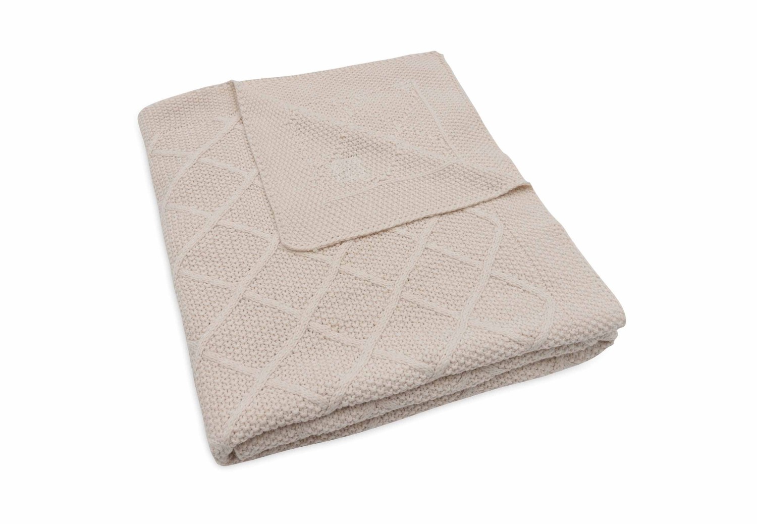 Ledikant Deken Check Knit - Oatmeal - afbeelding 4