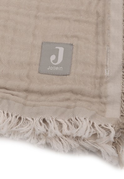 Hydrofiele Deken Wieg 75x100cm - Olijfgroen/Ivoor - GOTS