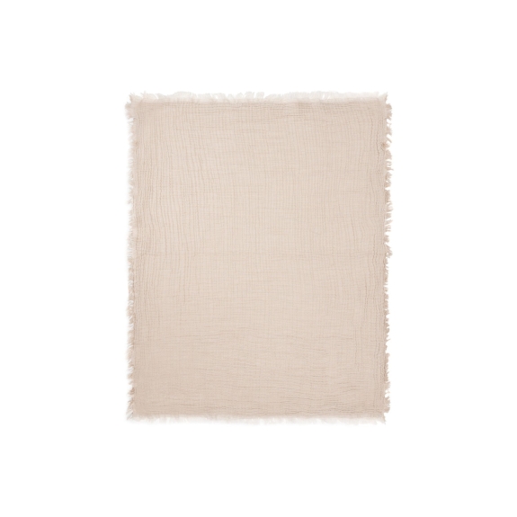 Hydrofiele Deken Wieg 75x100cm Franje Streep - Biscuit/I
