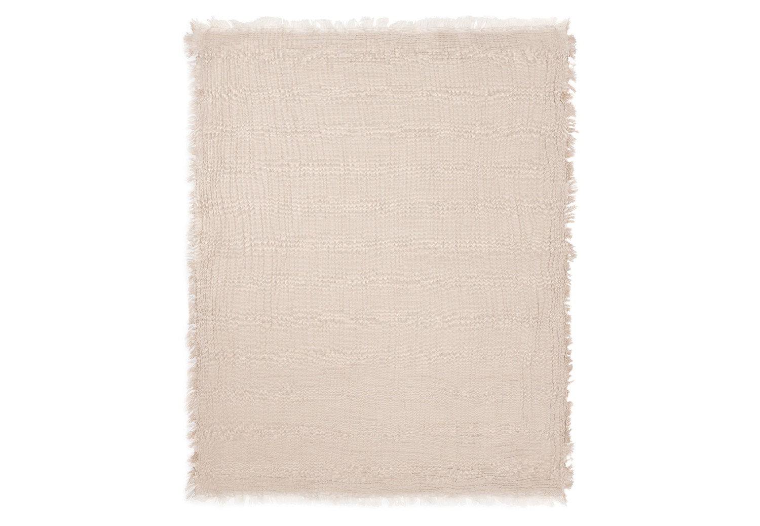 Hydrofiele Deken Wieg 75x100cm Franje Streep - Biscuit/I - afbeelding 2