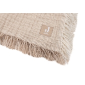 Hydrofiele Deken Wieg 75x100cm Franje Streep - Biscuit/I