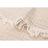 Hydrofiele Deken Wieg 75x100cm Franje Streep - Biscuit/I