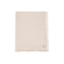 Hydrofiele Deken Wieg 75x100cm Franje Streep - Biscuit/I