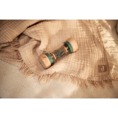 Hydrofiele Deken Wieg 75x100cm Franje Streep - Biscuit/I