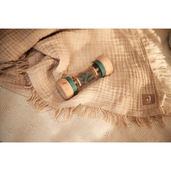 Hydrofiele Deken Wieg 75x100cm Franje Streep - Biscuit/I