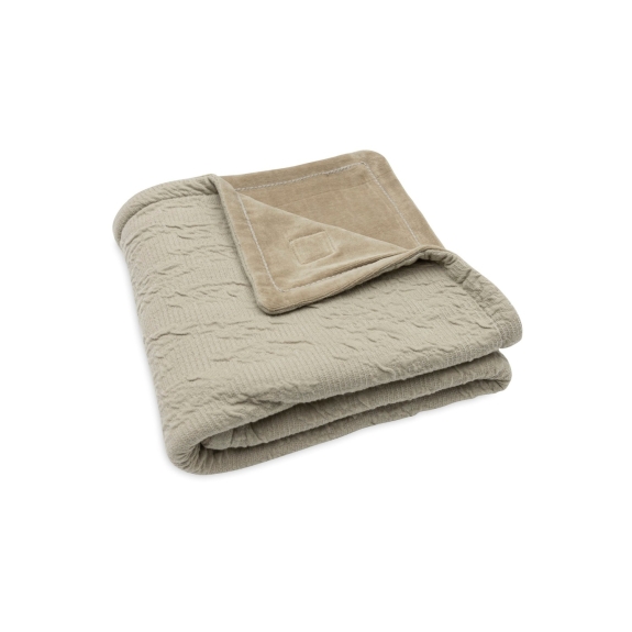 Comfy Dekentje met Crinkle Golfjes - Olive Green