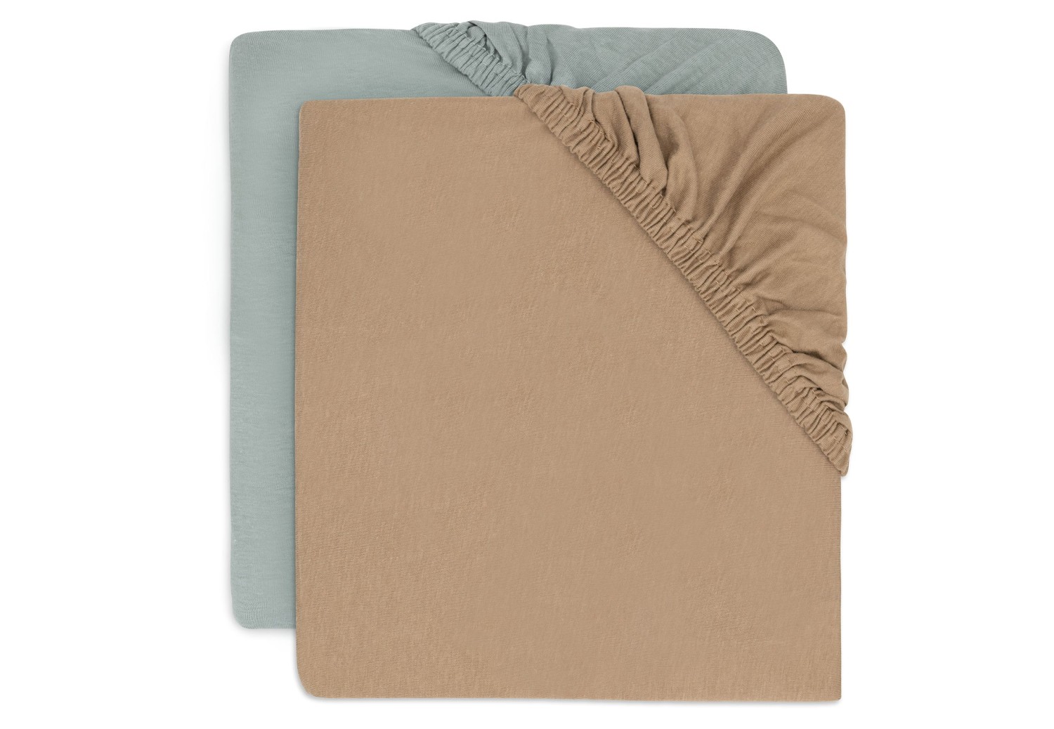 Hoeslaken Jersey 60x120cm - Sea Green/Biscuit
