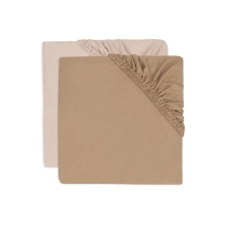 Jollein - Hoeslaken Jersey - Wild Rose/Biscuit - 2 Stuks