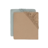 Hoeslaken Jersey 40/50x80/90cm - Sea Green/Biscuit