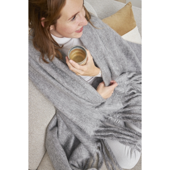 Meyco - Grijze Melange Plaid